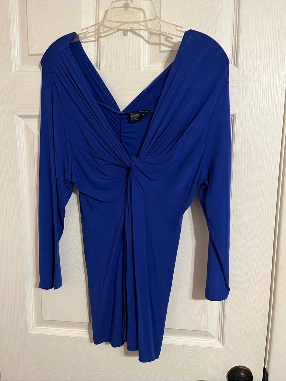 Boston Proper Cobalt Blue Twist-Front top